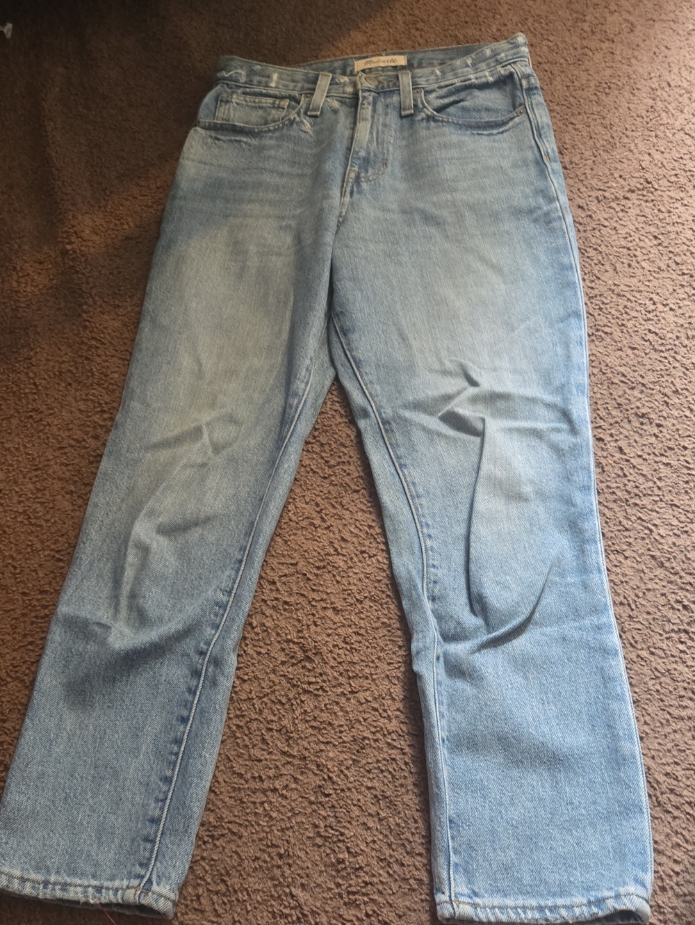 Madewell Light Wash The Momjean Distressed Denim Cotton Jeans 💫